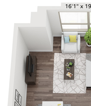 Studio floor plan | Presidential Towers Chicago IL
